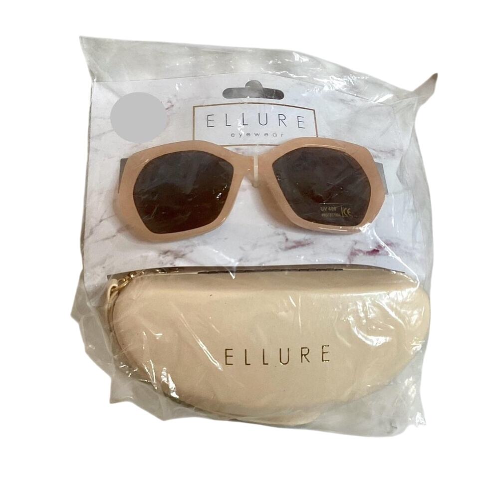 Ellure Nude Framed 70's Style Sunglasses
